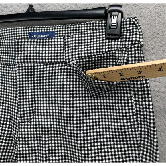 Old Navy Pants Womens 8 Reg Black White‎ Checkered Pixie Khakis Mid Rise Ladies - Picture 5 of 10